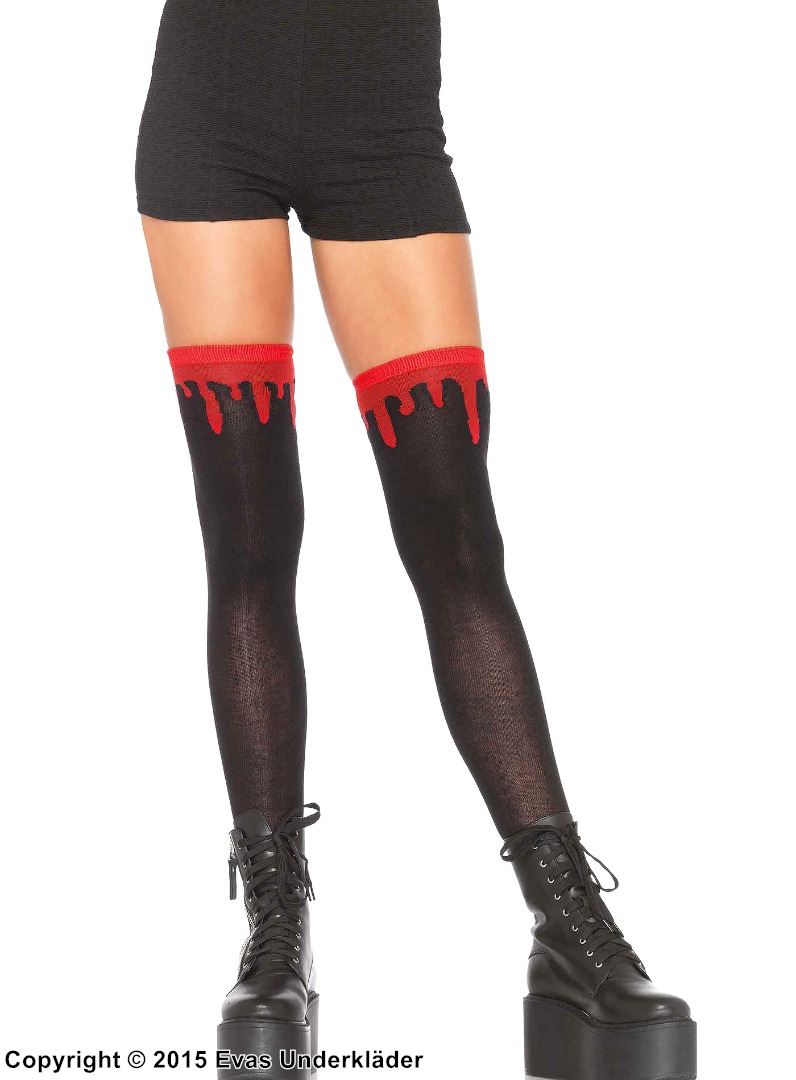 Over-knee socks, dripping blood (pattern)